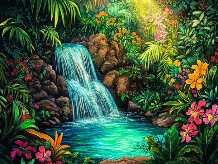 The Lush Hidden Waterfall Green