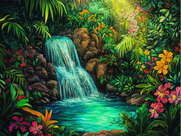 The Lush Hidden Waterfall Green