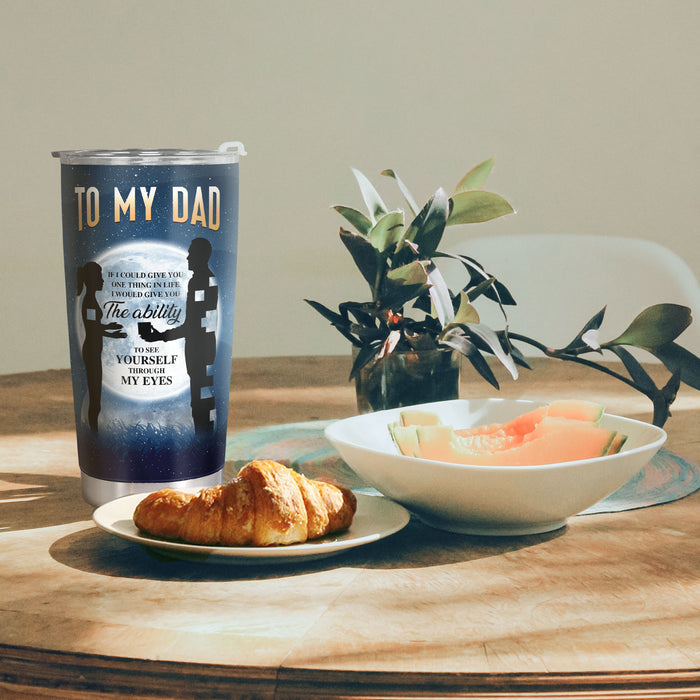 To My Dad - Navy 20 Oz Tumbler - Birthday Gift for Dad, Christmas Gift for Dad - Gift For Father