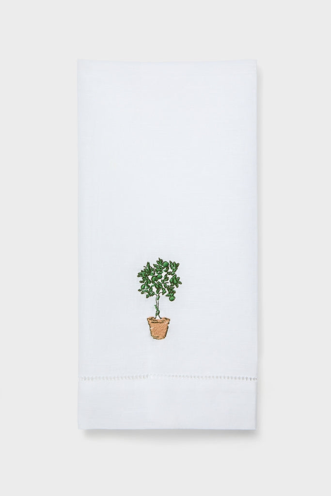 Topiary Embroidered Guest Towel