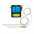 TruTemp dual probe programmable thermometer with two stainless probes and a blue digital display.