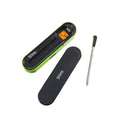 TruTemp Smart Tech wireless app thermometer in open charging case with orange display