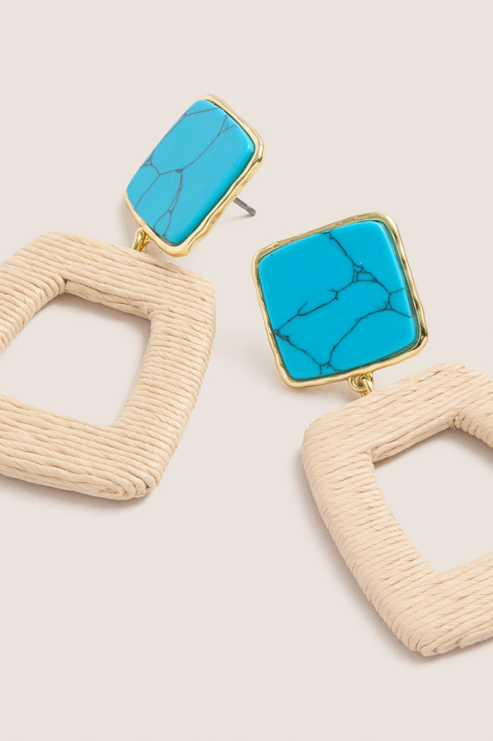 Turquoise Woven Careen Earrings