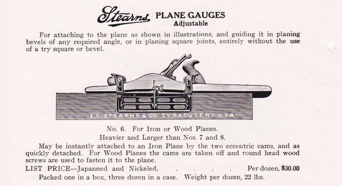 UNCOMMON E. C. STEARNS PLANE GAUGE / FENCE LIKE STANLEY 386