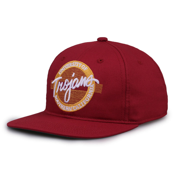 USC Trojans Retro Circle Snapback - Cardinal, alternate view 1