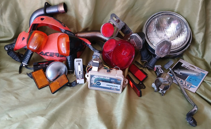 Various 17-Pc Motorcycle Part Lot