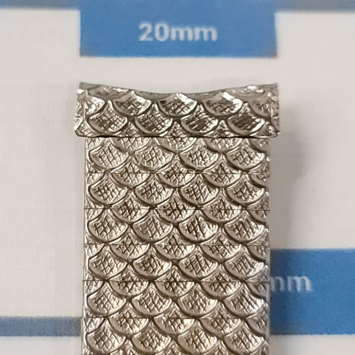 Vintage 20 mm Craftex Men's Curved End Silver Watch Band – Classic Semi-Flex Band
