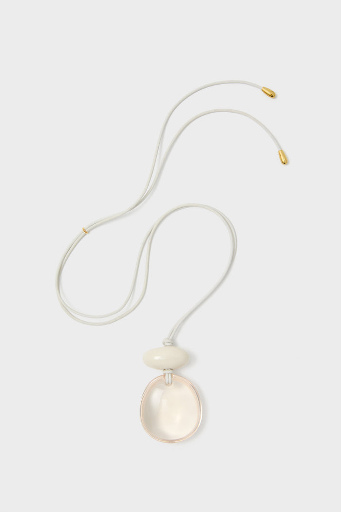 White Lune Cord Necklace