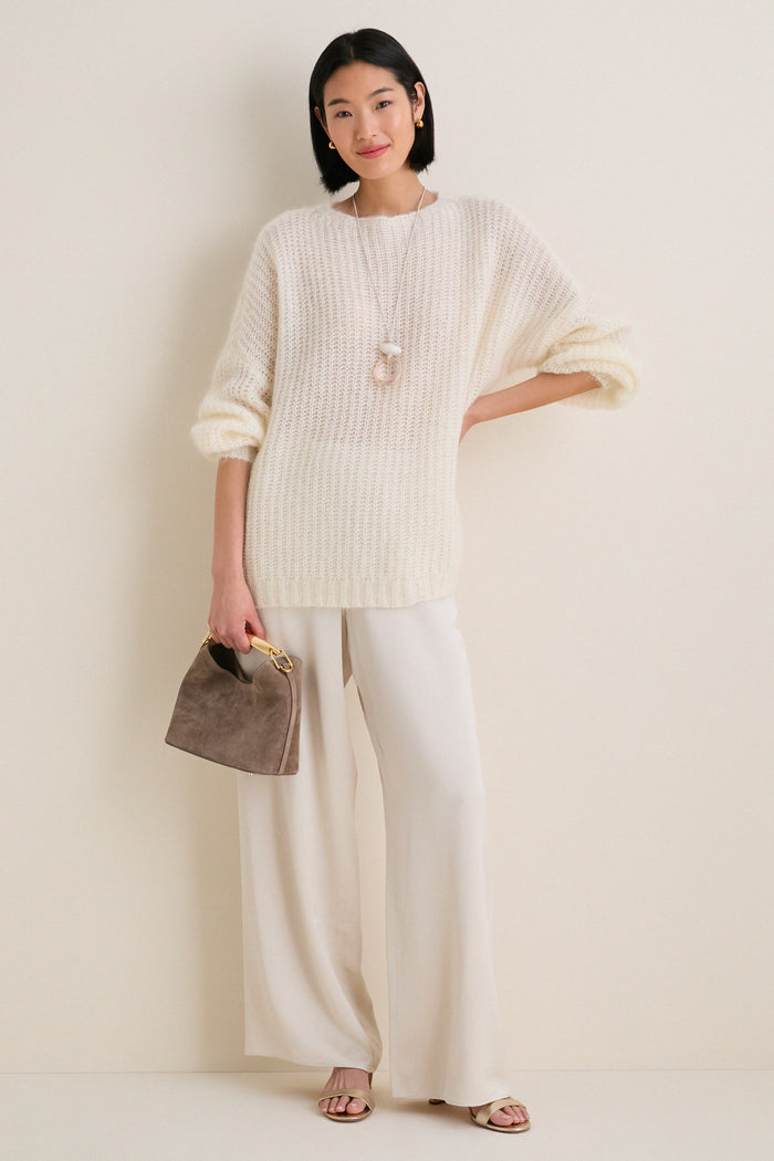 White Lune Cord Necklace