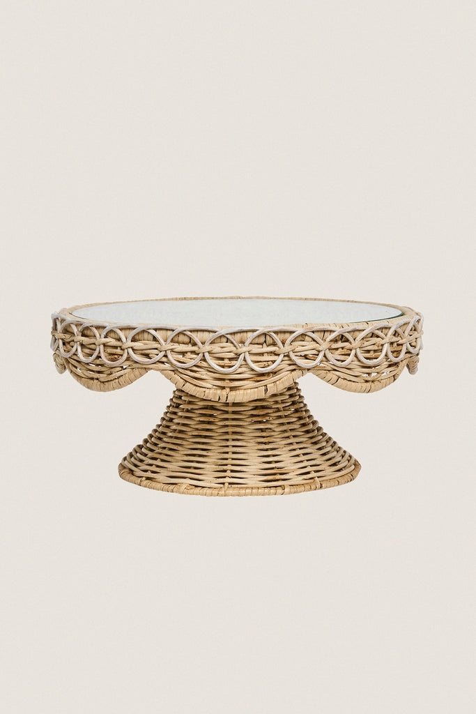 Whitewash Provence Rattan Cake Stand