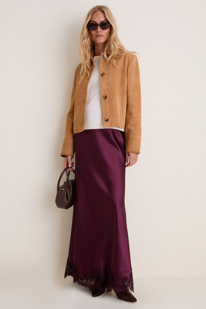 Winetasting Satin Mischa Slip Skirt