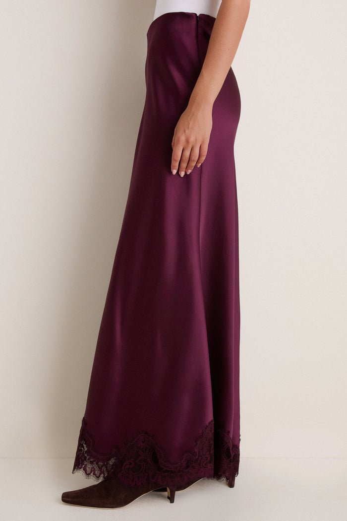 Winetasting Satin Mischa Slip Skirt