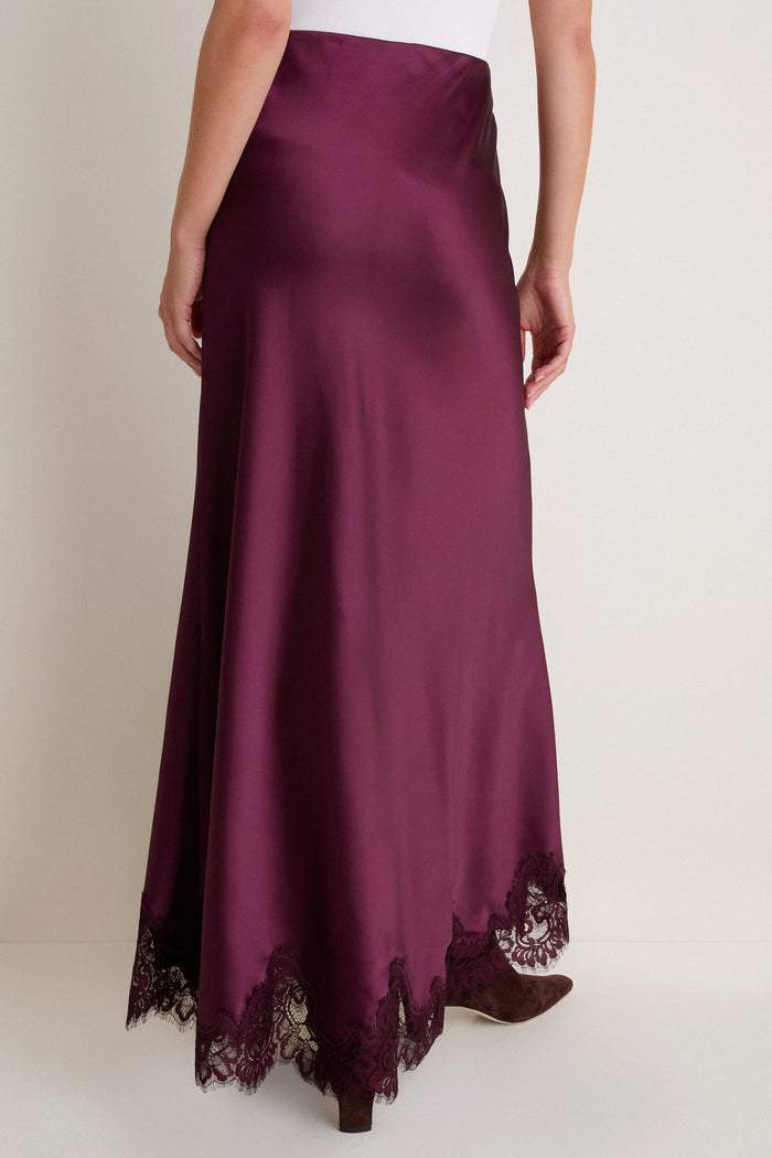 Winetasting Satin Mischa Slip Skirt