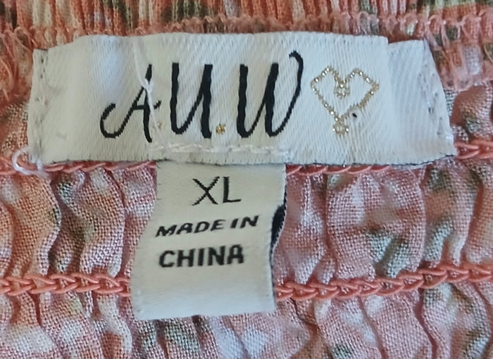 XL AUW Peach Floral Sundress