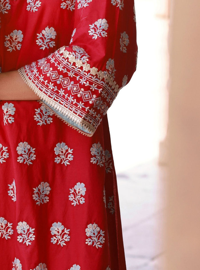 Yalika Supima Cotton Fuschia Kurta Set
