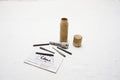 YANKEE SPIRAL DRILL CHUCK AND BITS IN ORIGINAL WOODEN CONTAINER