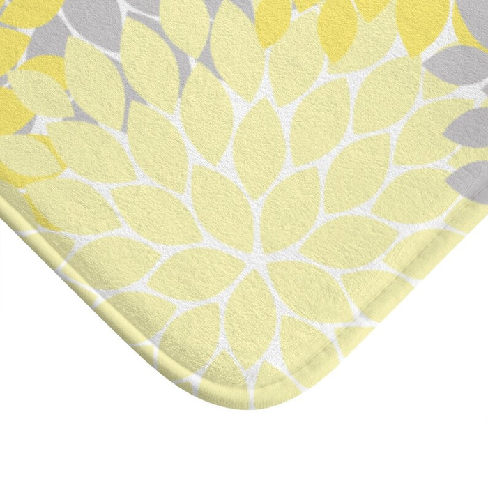 Yellow and Gray Flower Burst Memory Foam Mat - MAT38