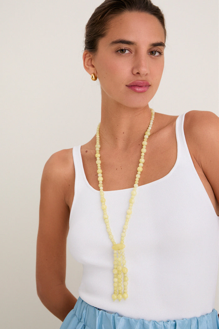 Yellow Beaded Nelly Necklace
